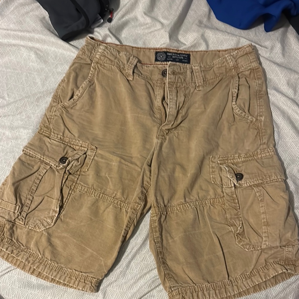 American Eagle Outfitters Tan Cargo Shorts Cotton Blend